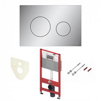TECE K440922 Инсталляция TECEbase 2.0 в комплекте с панелью (кнопкой) смыва TECEloop, матовый хром
