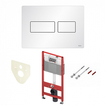 TECE K447433 Инсталляция TECEbase 2.0 в комплекте с металлической белой матовой панелью (кнопкой) смыва TECEsolid