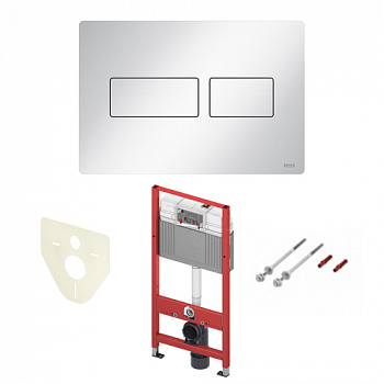 TECE K447432 Инсталляция TECEbase 2.0 в комплекте с металлической белой панелью (кнопкой) смыва TECEsolid