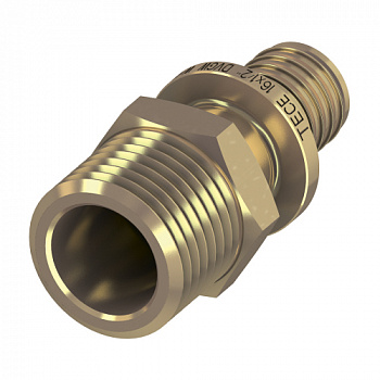 Соединение прямое с ниппелем TECEflex 63 x R 2", латунь