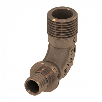 Уголок соединительный с ниппелем TECEflex 25 x R 3/4", бронза
