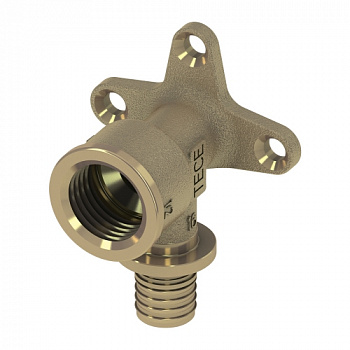 Уголок с настенным креплением TECEflex 25 x Rp 3/4", латунь